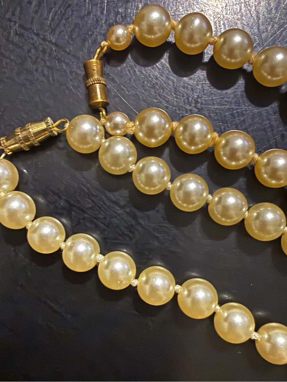 Elegant Set of 2 Faux Cream Pearl Necklace - Classic Women’s Jewelry